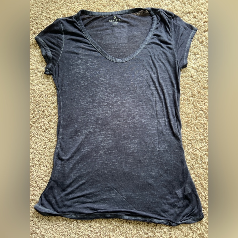 Athleta Sleeveless Gray Sheer Tank Tee Shirt Size XXS